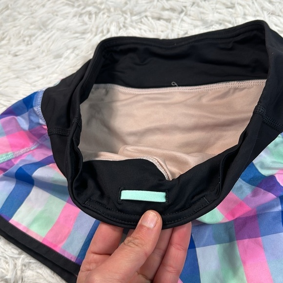 Lululemon Run: Speed Short *2-way Stretch Pop Plaid Reflective Multi / Black - Picture 2 of 6